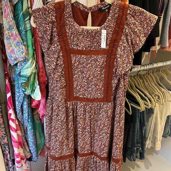 Madewell Flutter Sleeve Mini Dress in Cottage Garden, XS, NWT - Picture 2 of 3